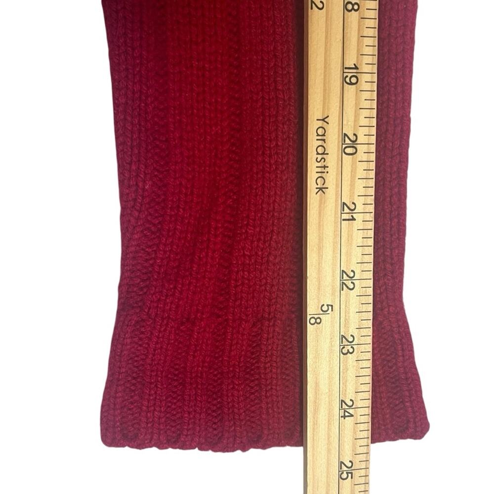 Vintage Red Cashmere Turtleneck Sweater Womens Medium Luxury Cable Knit - Picture 8 of 9